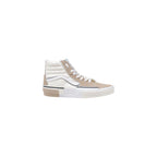 Beige Leather High Top Sneakers