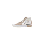 Beige Leather High Top Sneakers