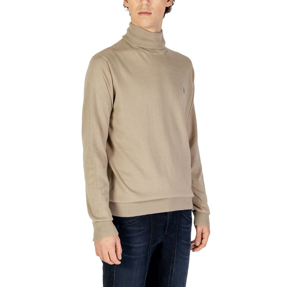 Beige Cotton Turtleneck