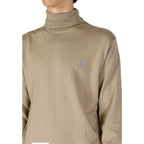 Beige Cotton Turtleneck