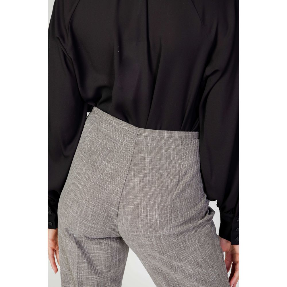 Beige Polyester Dress Pants