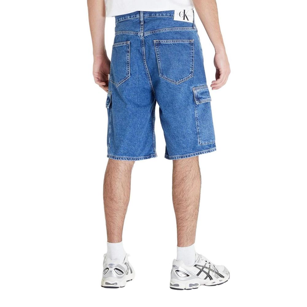 Blue Cotton Bermuda Shorts