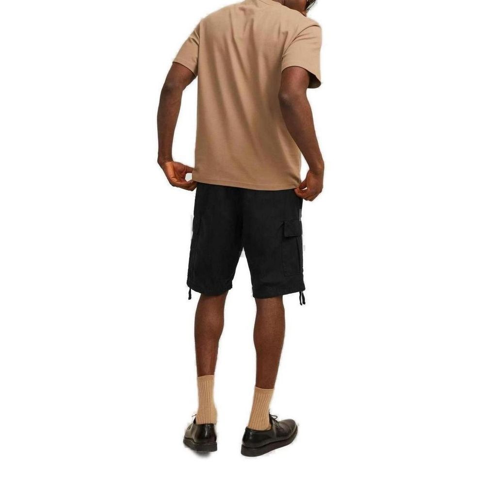 Black Cotton Bermuda Shorts