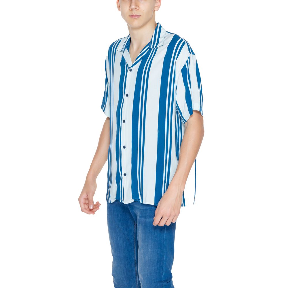 Blue Viscose Shortsleeve Shirt