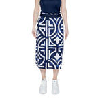 Blue Viscose Long Skirt