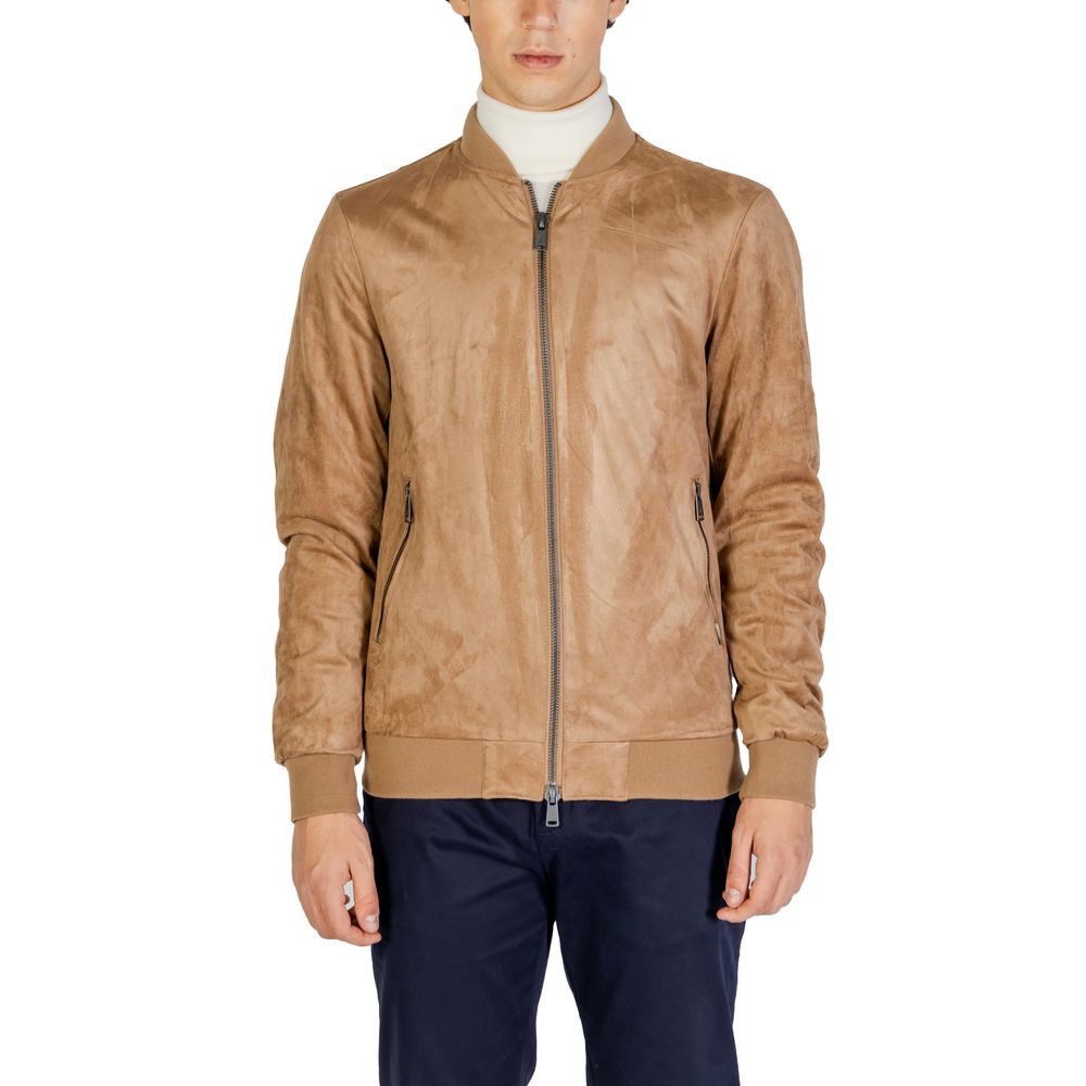 Beige Polyester Bomber
