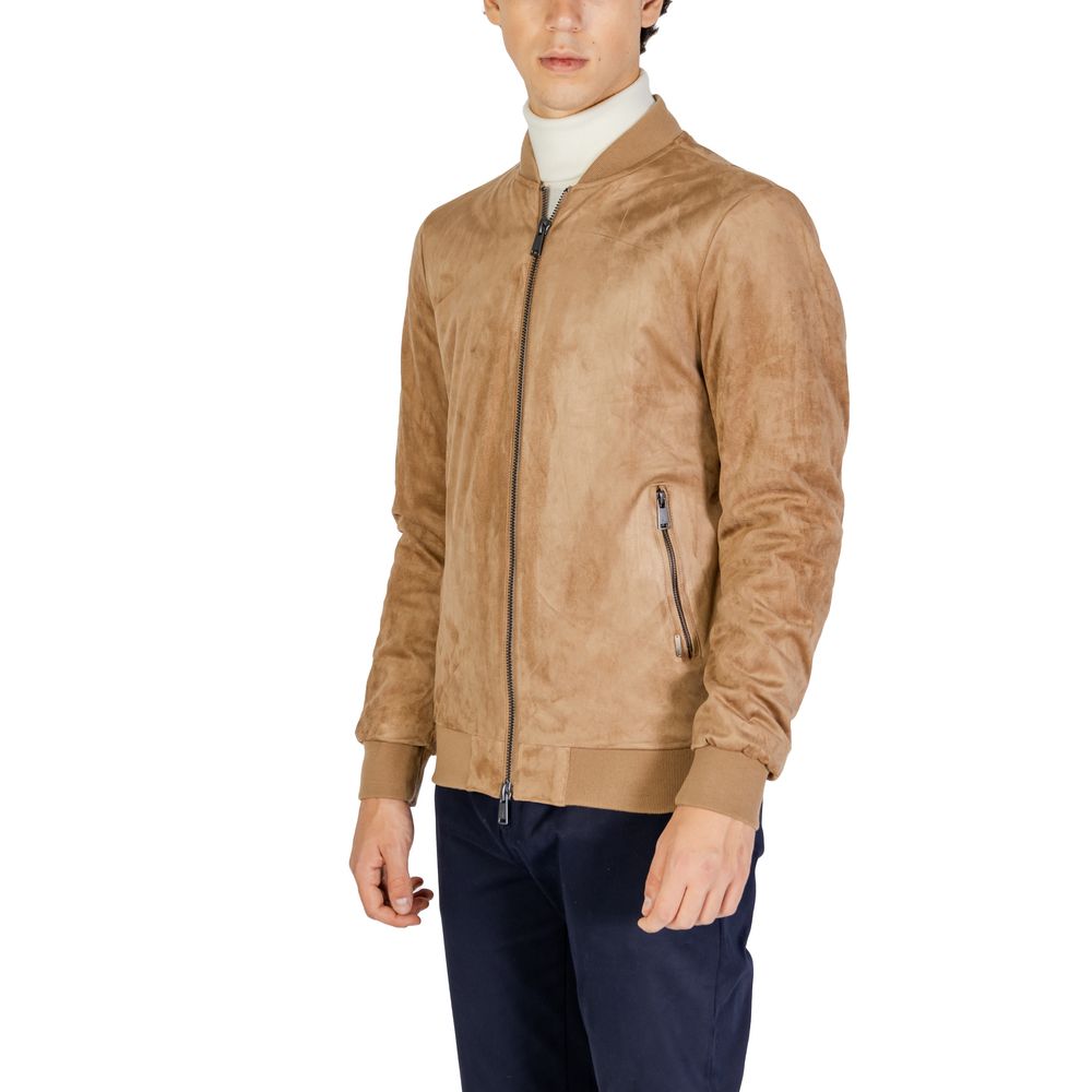Beige Polyester Bomber