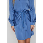 Blue Recycled Polyester Short Dress