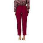 Bordeaux Polyester Casual Pants