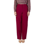 Bordeaux Polyester Casual Pants