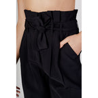 Black Viscose Casual Pants