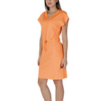 Orange Cotton Midi Dress