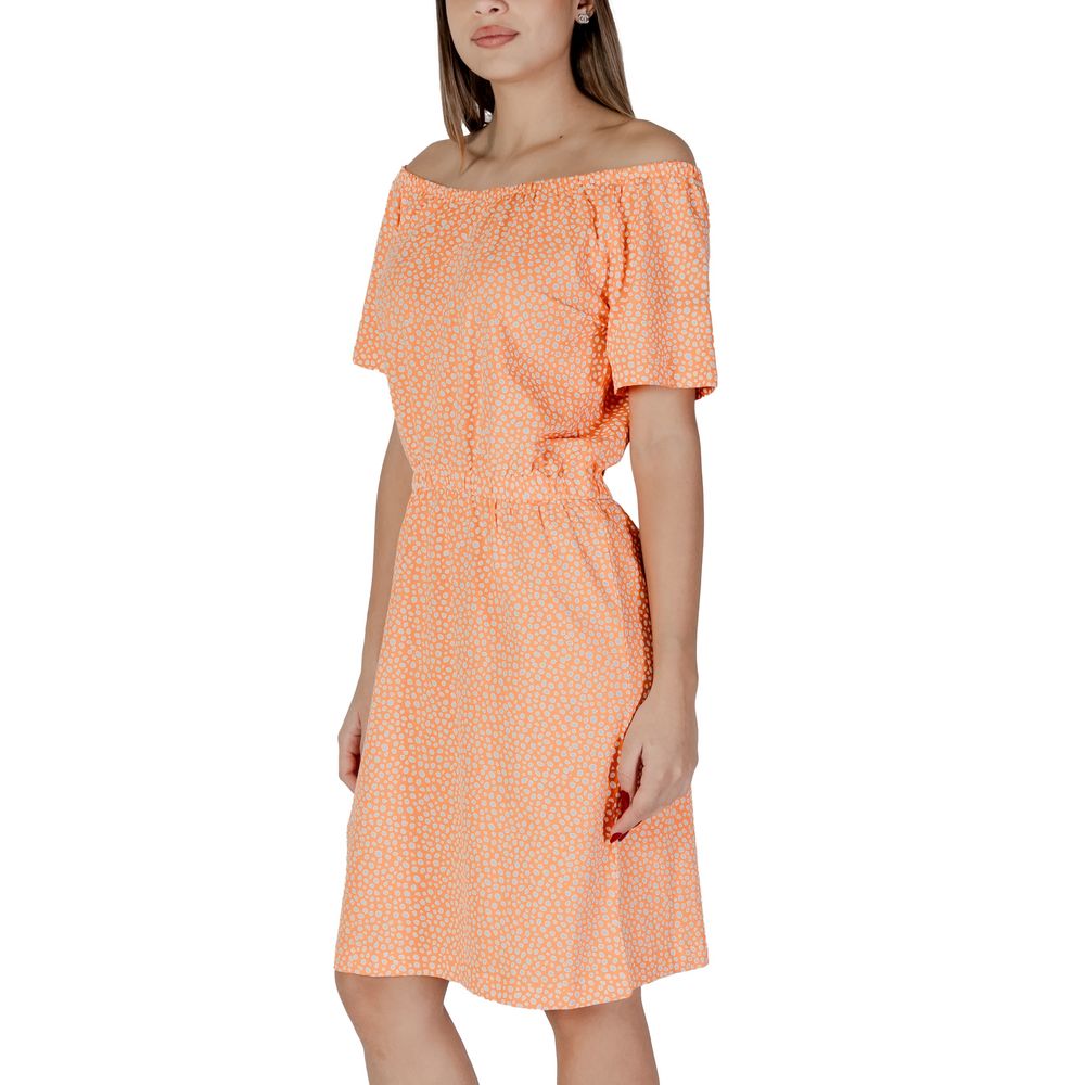 Orange Cotton Short Dress