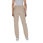 Beige Polyester Cargo Pants