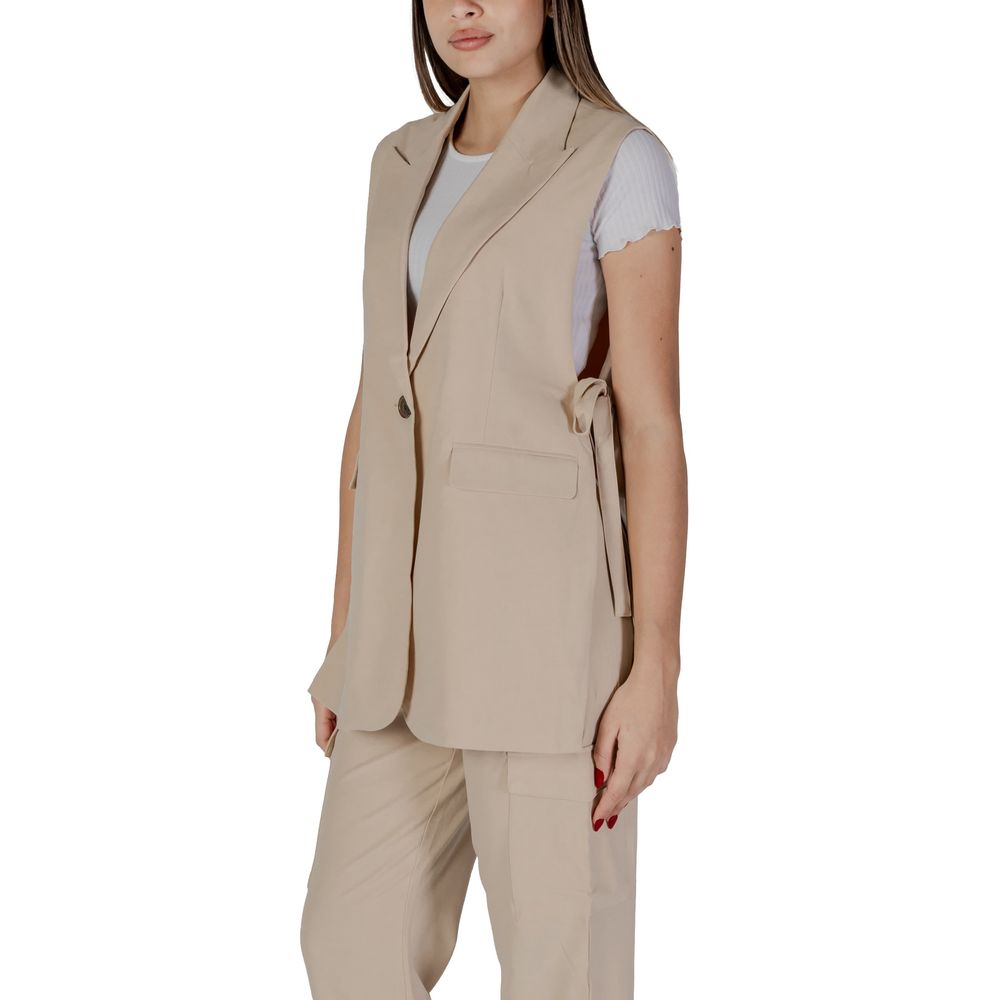Beige Polyester Waistcoat