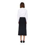 Gray Polyester Long Skirt