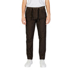 Brown Cotton Casual Pants