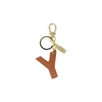 Beige Artificial Leather Keychain