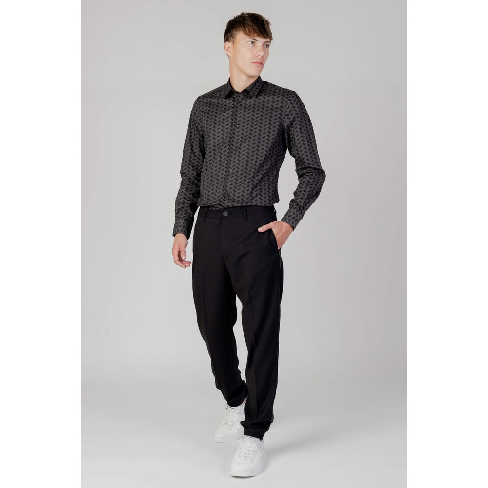 Gray Cotton Pattern Shirt