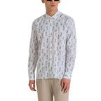 White Viscose Pattern Shirt