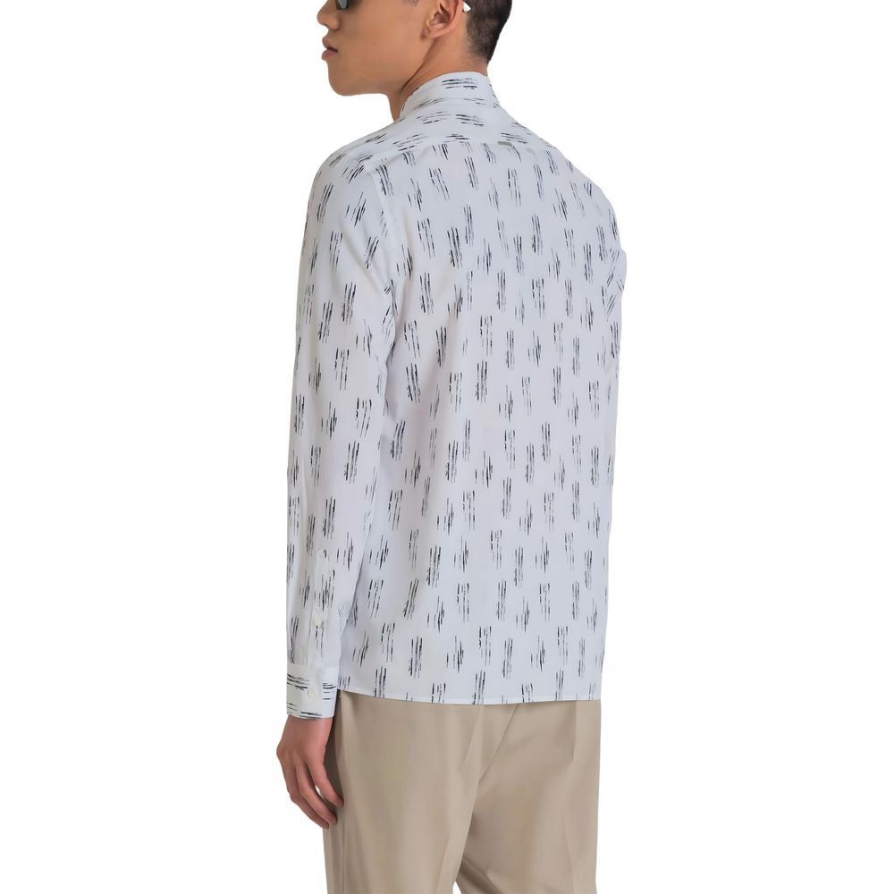 White Viscose Pattern Shirt
