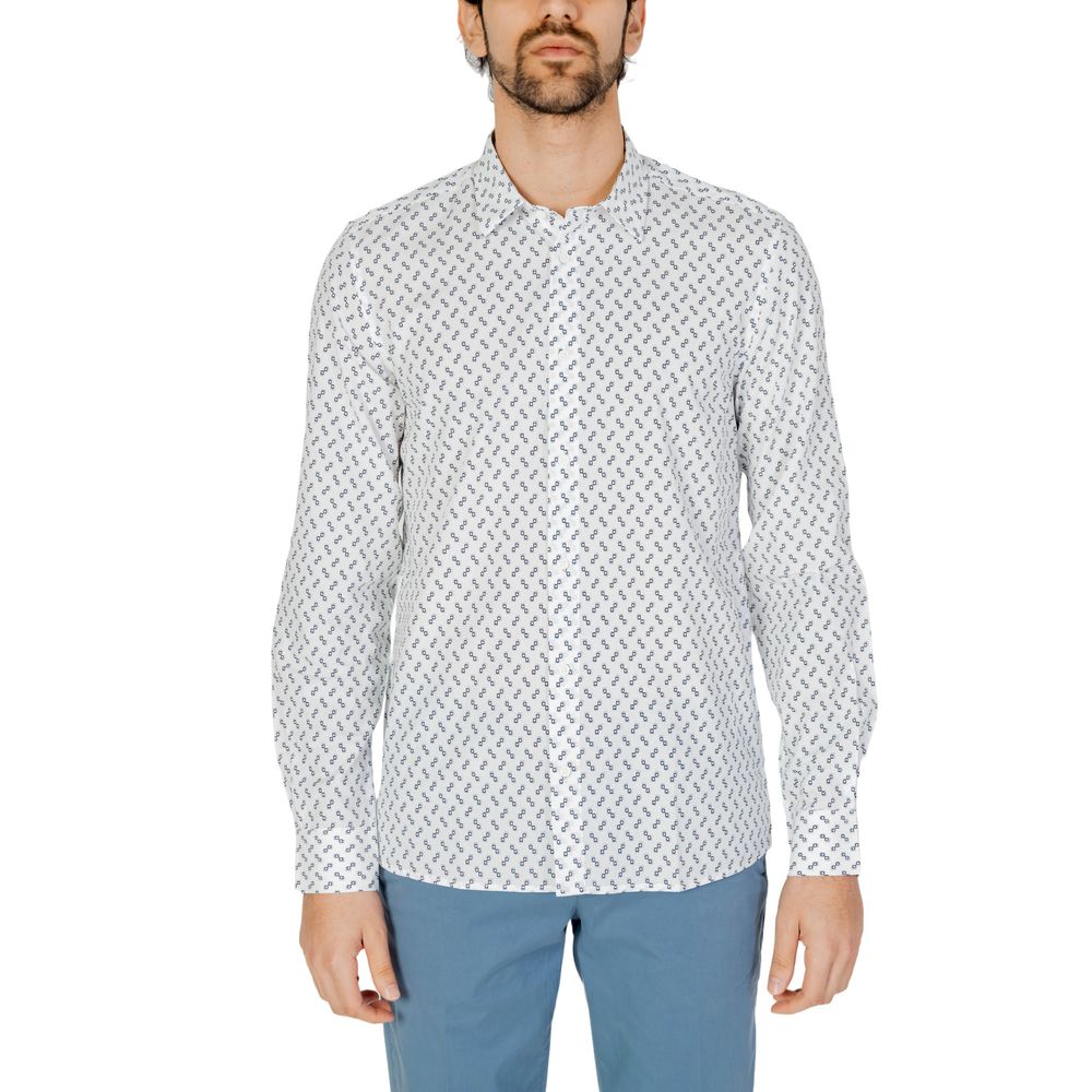 White Viscose Pattern Shirt