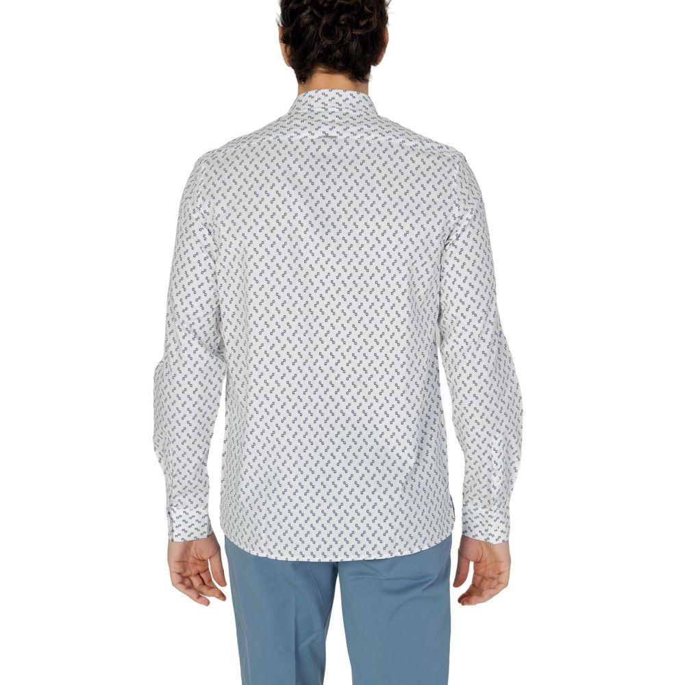 White Viscose Pattern Shirt