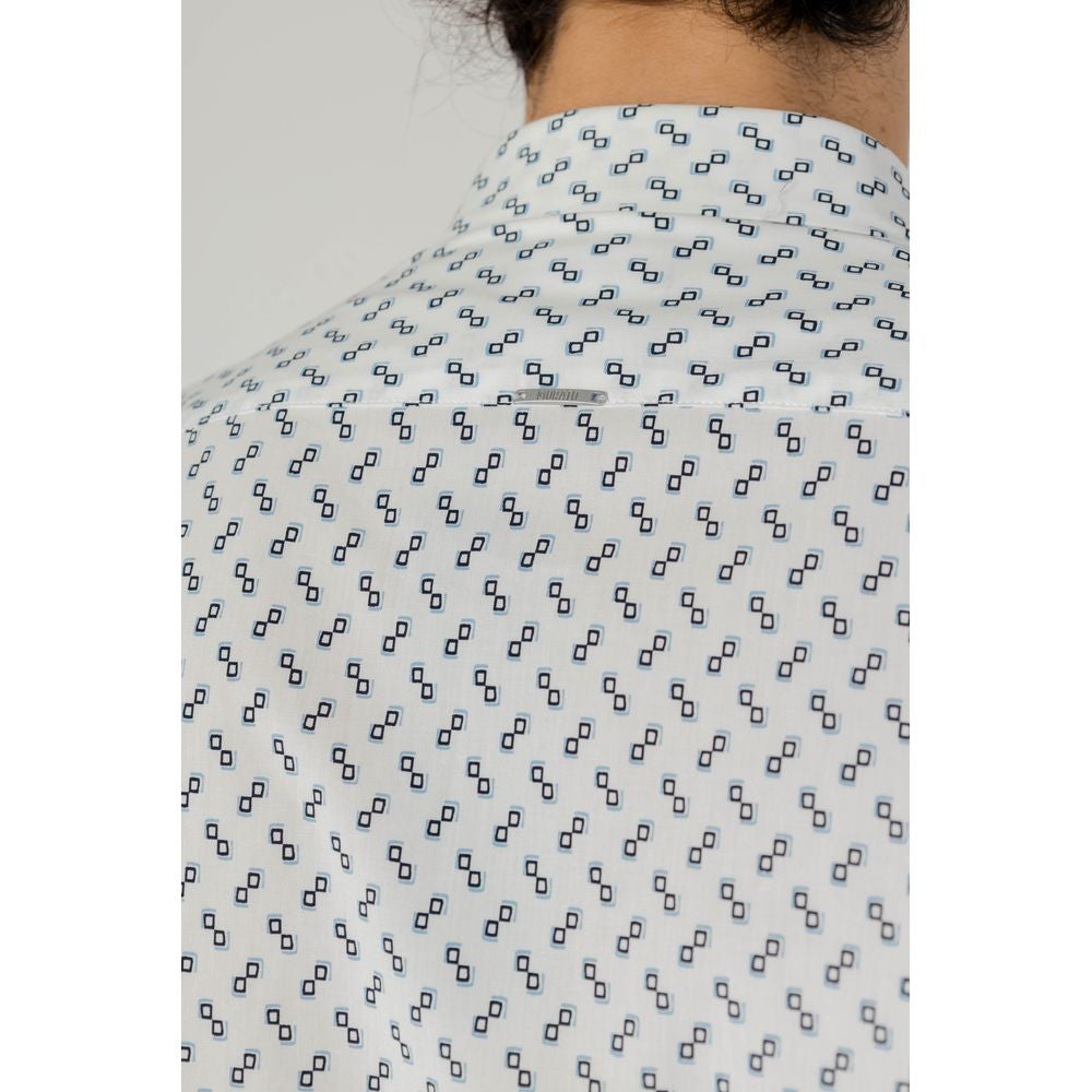 White Viscose Pattern Shirt