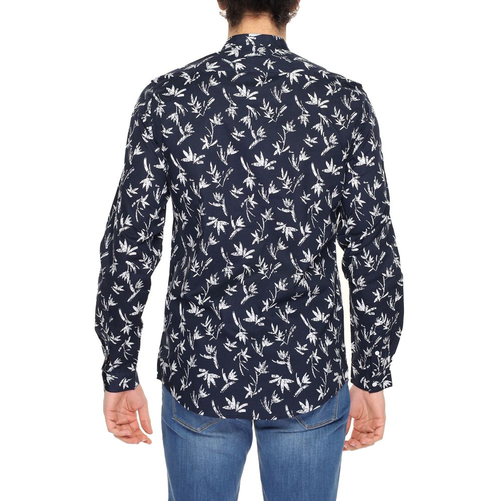 Blue Cotton Pattern Shirt