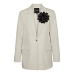 Beige Polyester Blazer