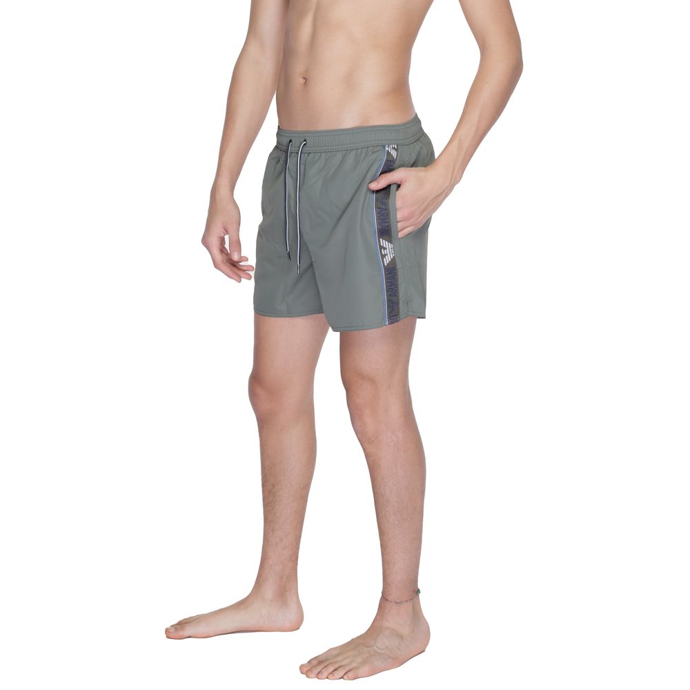 Green Polyester Swim Shorts