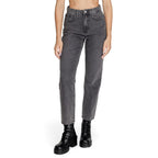 Gray Cotton Mom Jeans