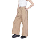 Beige Cotton Casual Pants