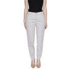 Beige Cotton Casual Pants
