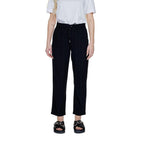 Black Viscose Casual Pants