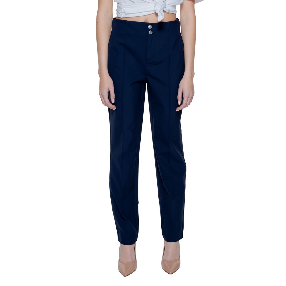 Blue Polyamide Casual Pants
