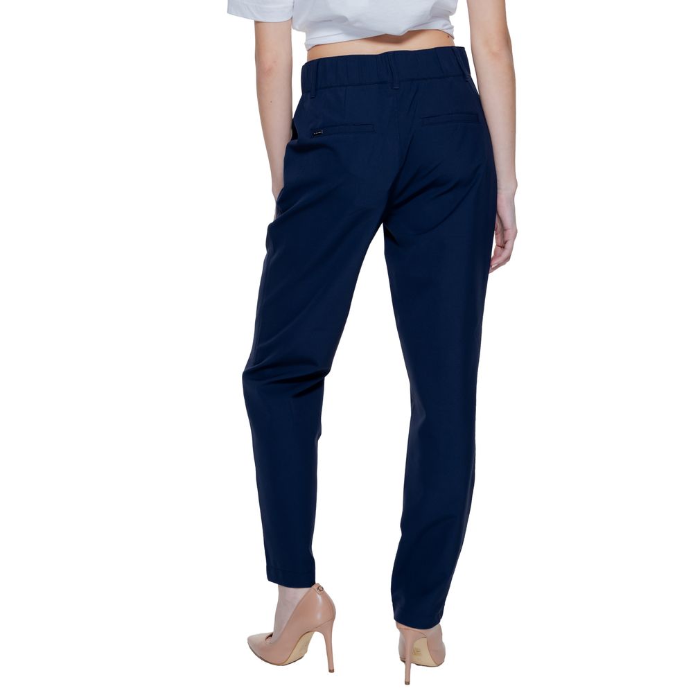 Blue Polyamide Casual Pants
