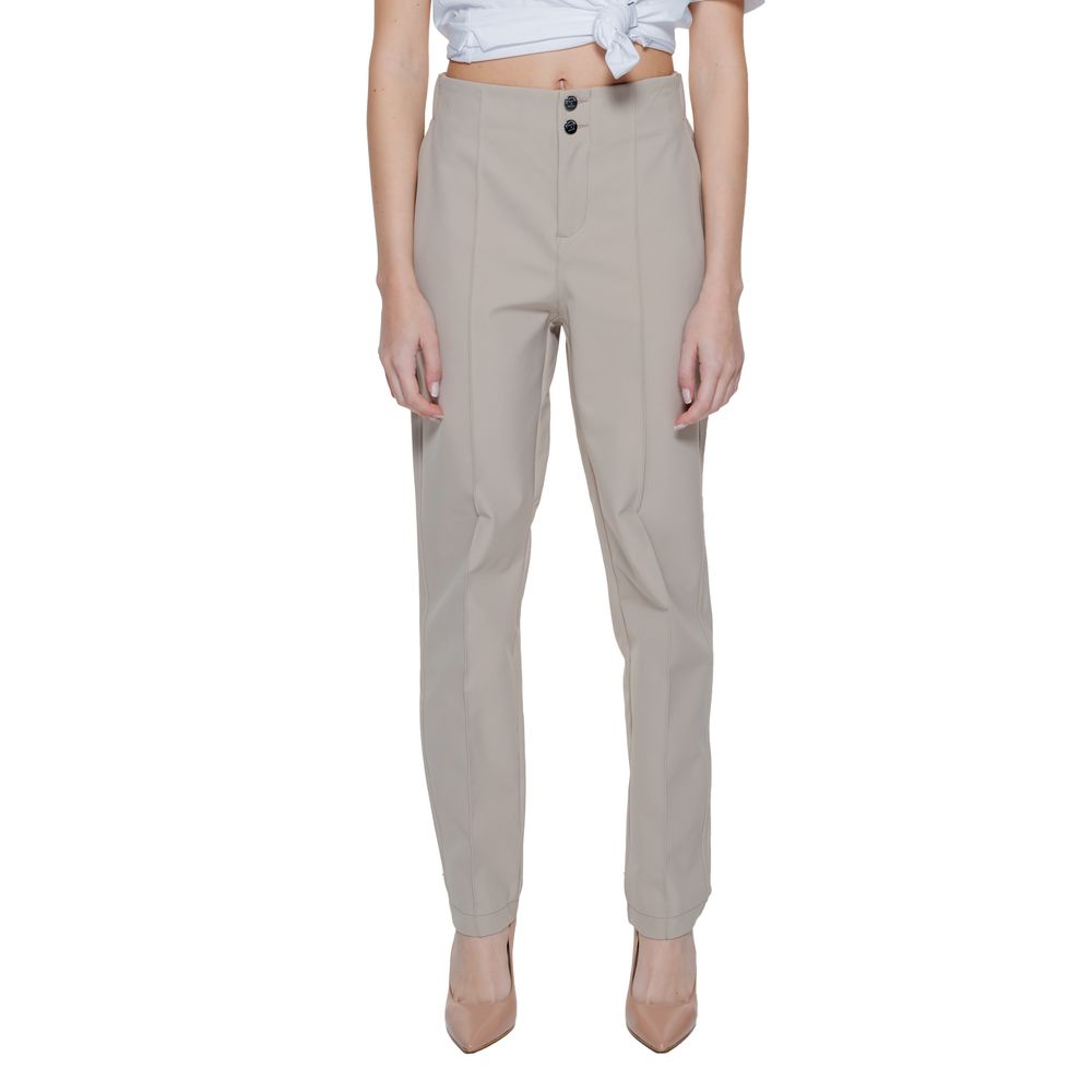 Beige Polyamide Cropped Pants