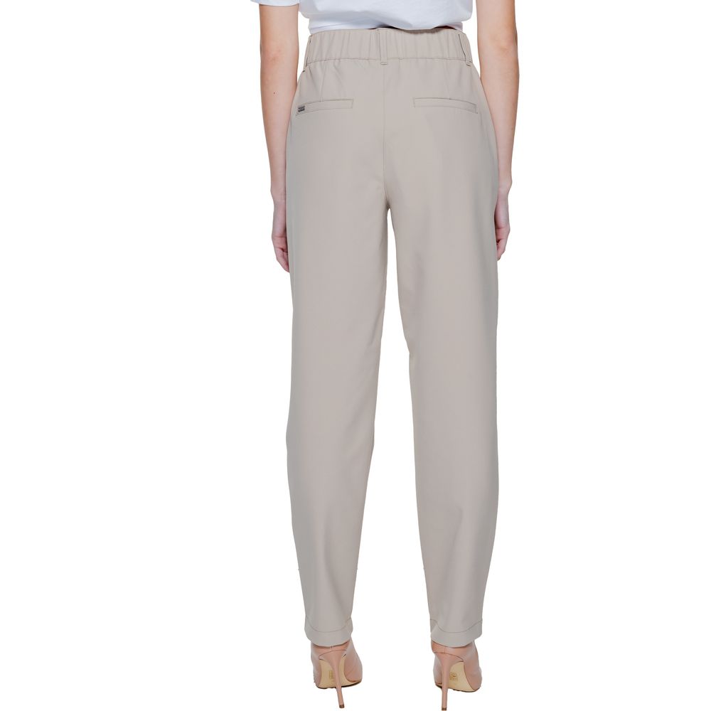 Beige Polyamide Cropped Pants