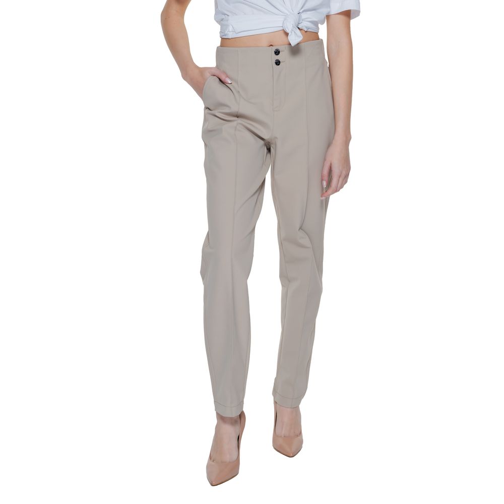 Beige Polyamide Cropped Pants
