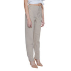 Beige Polyamide Cropped Pants