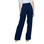 Blue Viscose Casual Pants