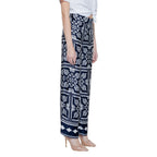 Blue Viscose Casual Pants