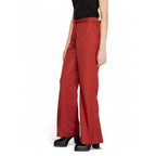 Red Polyester Flared Pants