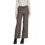Gray Polyester Casual Pants