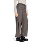 Gray Polyester Casual Pants