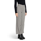 Black Polyester Flared Pants