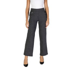 Black Polyester Casual Pants