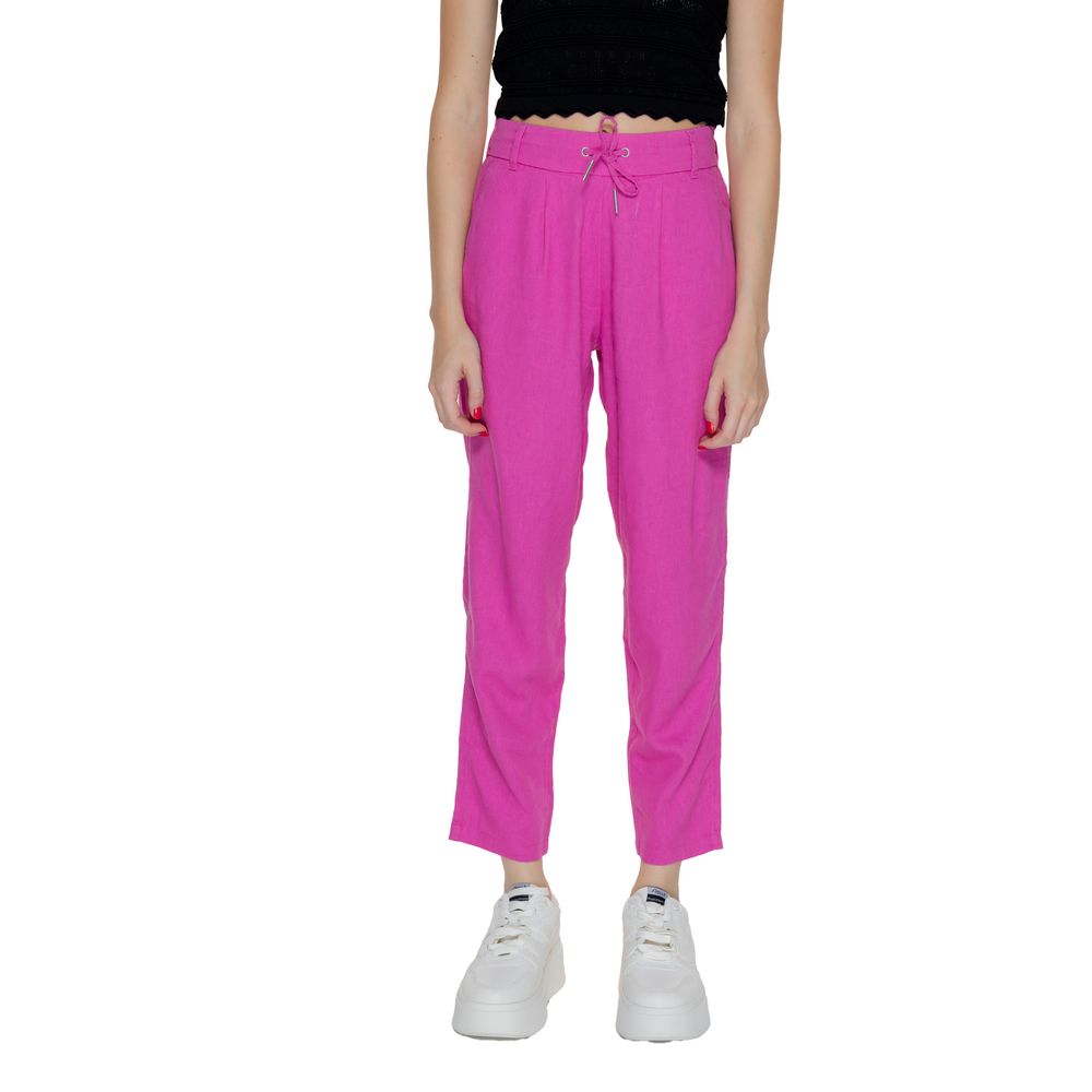 Multicolor Linen Casual Pants