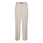 Gray Polyester Casual Pants